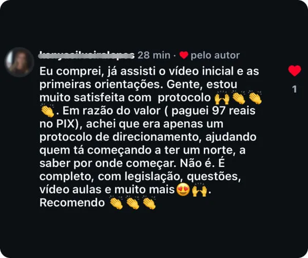Depoimento de aluno do Protocolo